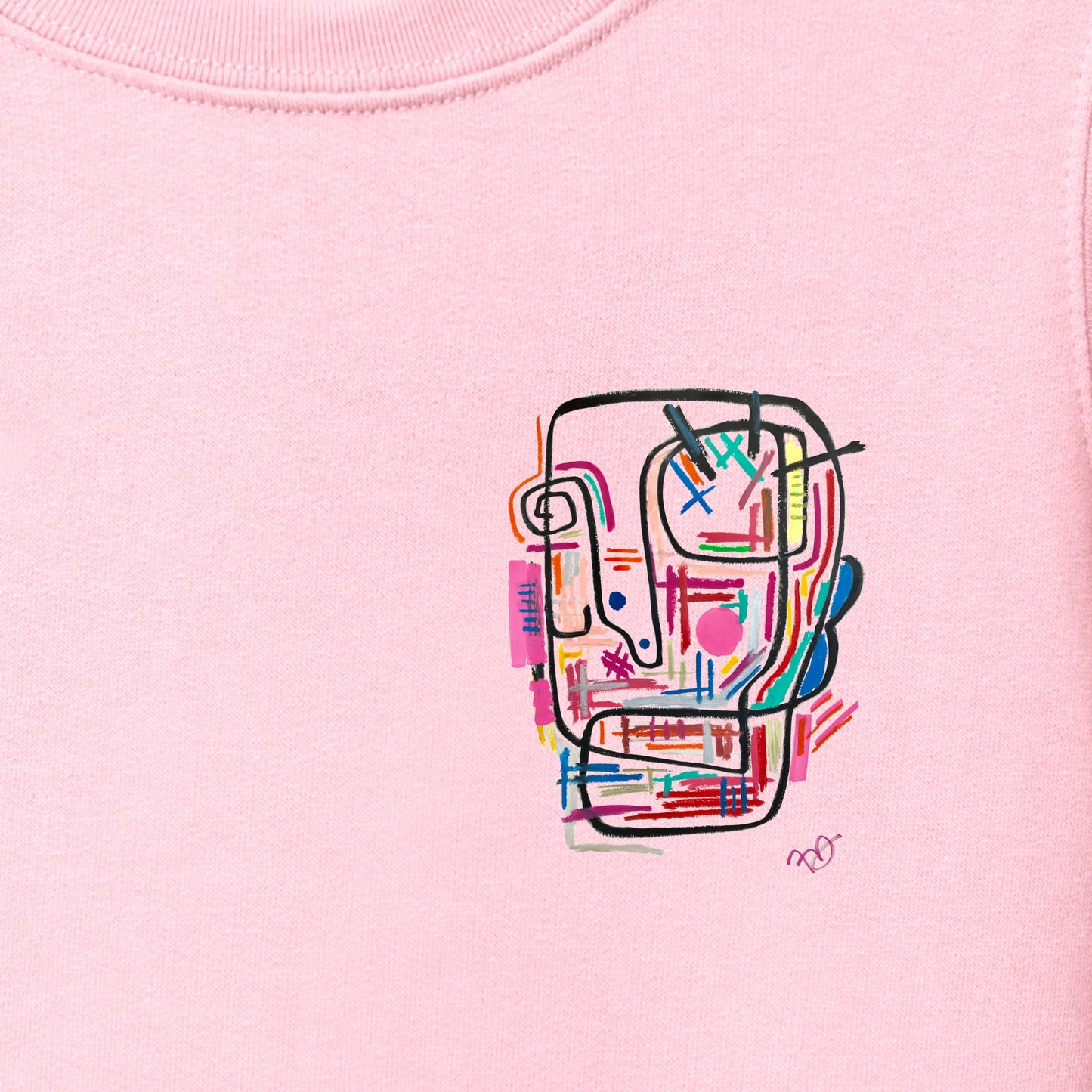 UNIQUE children's sweater unisex pink art work by SKINS LA