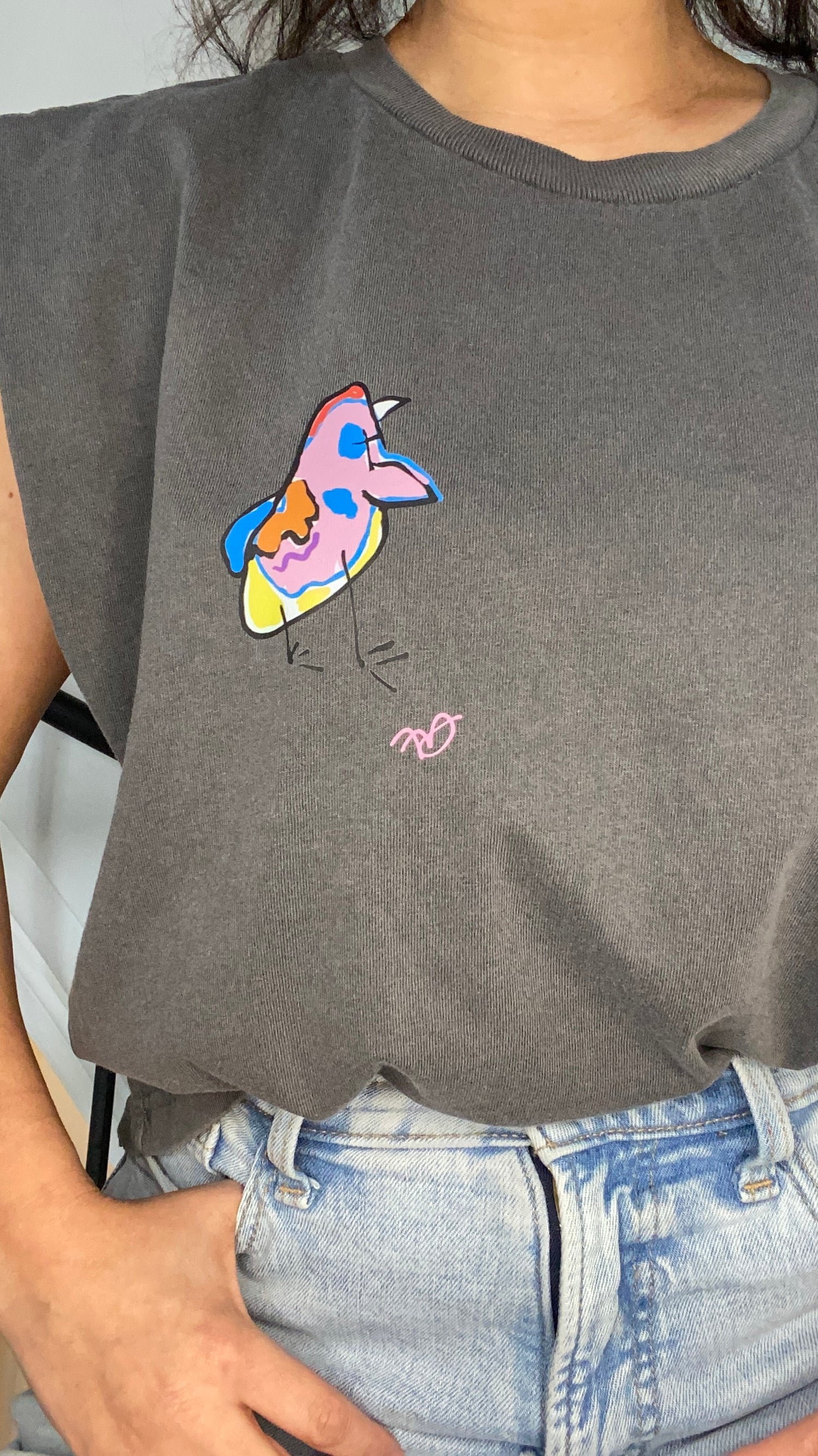 Disco Frank Muscle Tee - Grey