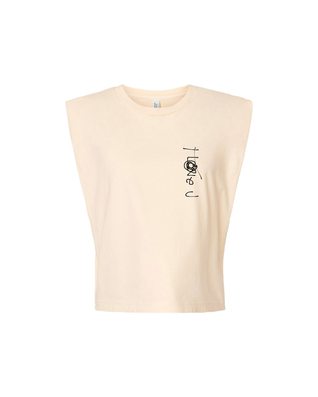 I Love U Muscle Tee - Cream