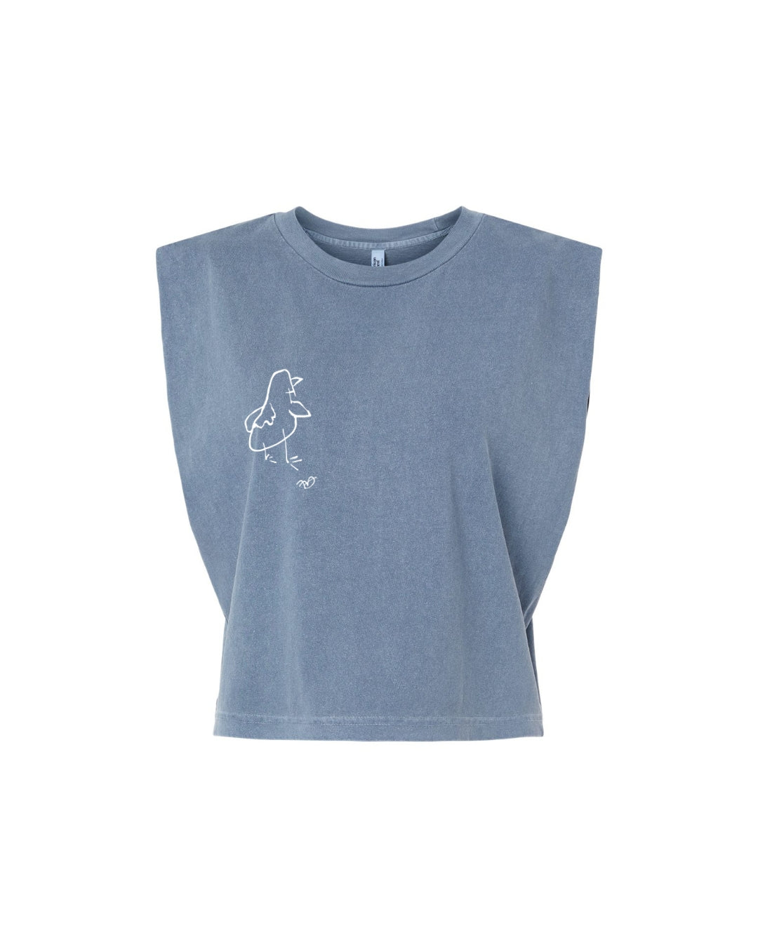 Frank-White Muscle Tee - Denim