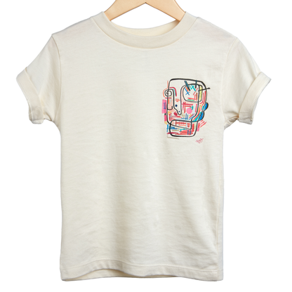 fun and cute kids t-shirt with original art on the chest. All prints are made from the original artwork of SKINS LA