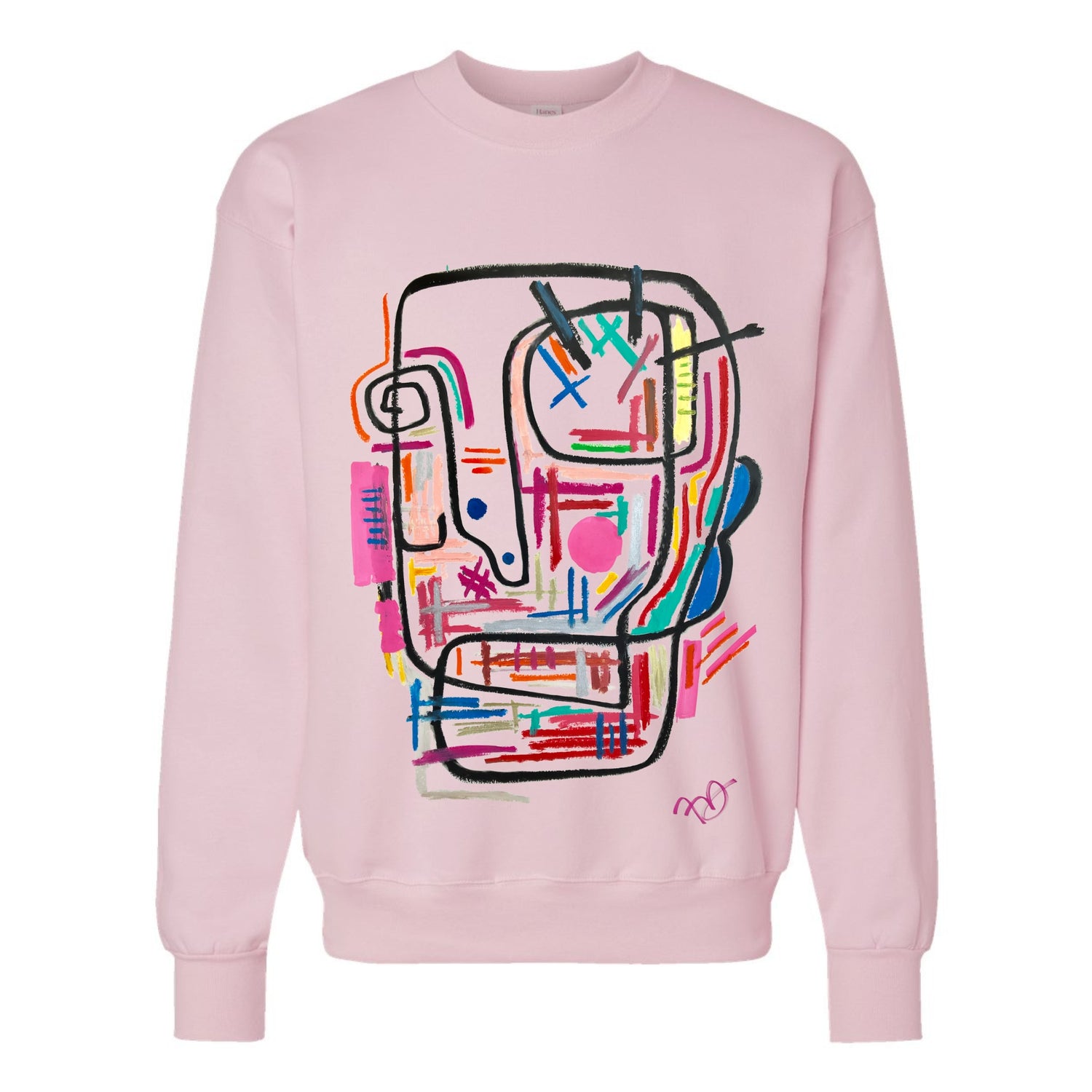 Technologic Large Print Sweater - Classic Crew Pink