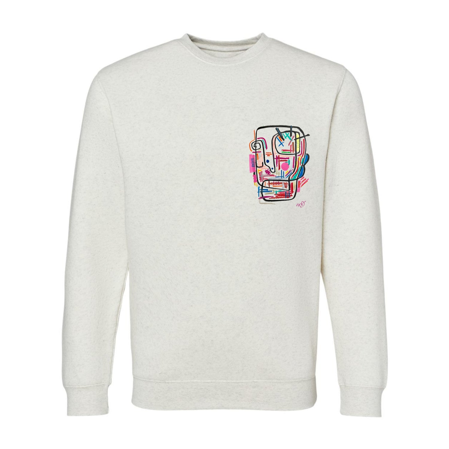 Technologic Print Sweater - Super Soft Natural Heather